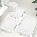 Zestaw Dywaników Łazienkowych z Memory Foam z Matą pod Toaletę Antypoślizgowy 3 Sztuki