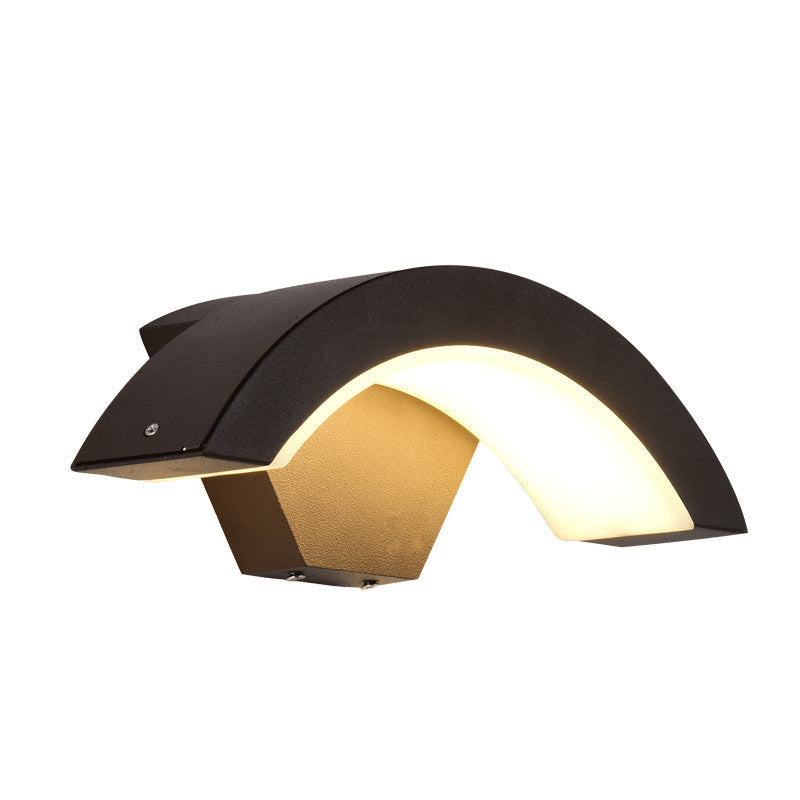 Zewnętrzna Lampa Ścienna Modern z Czujnikiem Ruchu i Łukiem Akrylowym