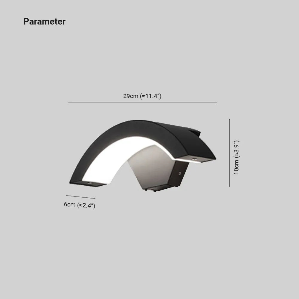Zewnętrzna Lampa Ścienna Modern z Czujnikiem Ruchu i Łukiem Akrylowym