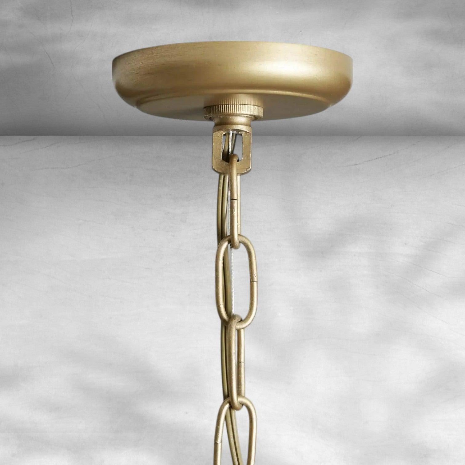 Żyrandol Art Deco z Kryształowymi Pryzmatami na Łańcuchu